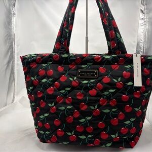 Marc Jacobs Black Cherry Print Quilted Large Tote Bag NwT